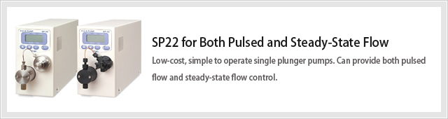 Low-cost, simple to operate single plunger pumps. Can provide both pulsed flow and steady-state flow control.