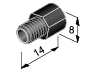 1/16・M6Flat seal fitting