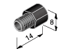 φ2・M6Flat seal fitting